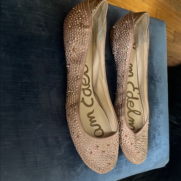 Sam Edelman Rose Gold Studded Flats, Leather upper - Picture 4 of 8